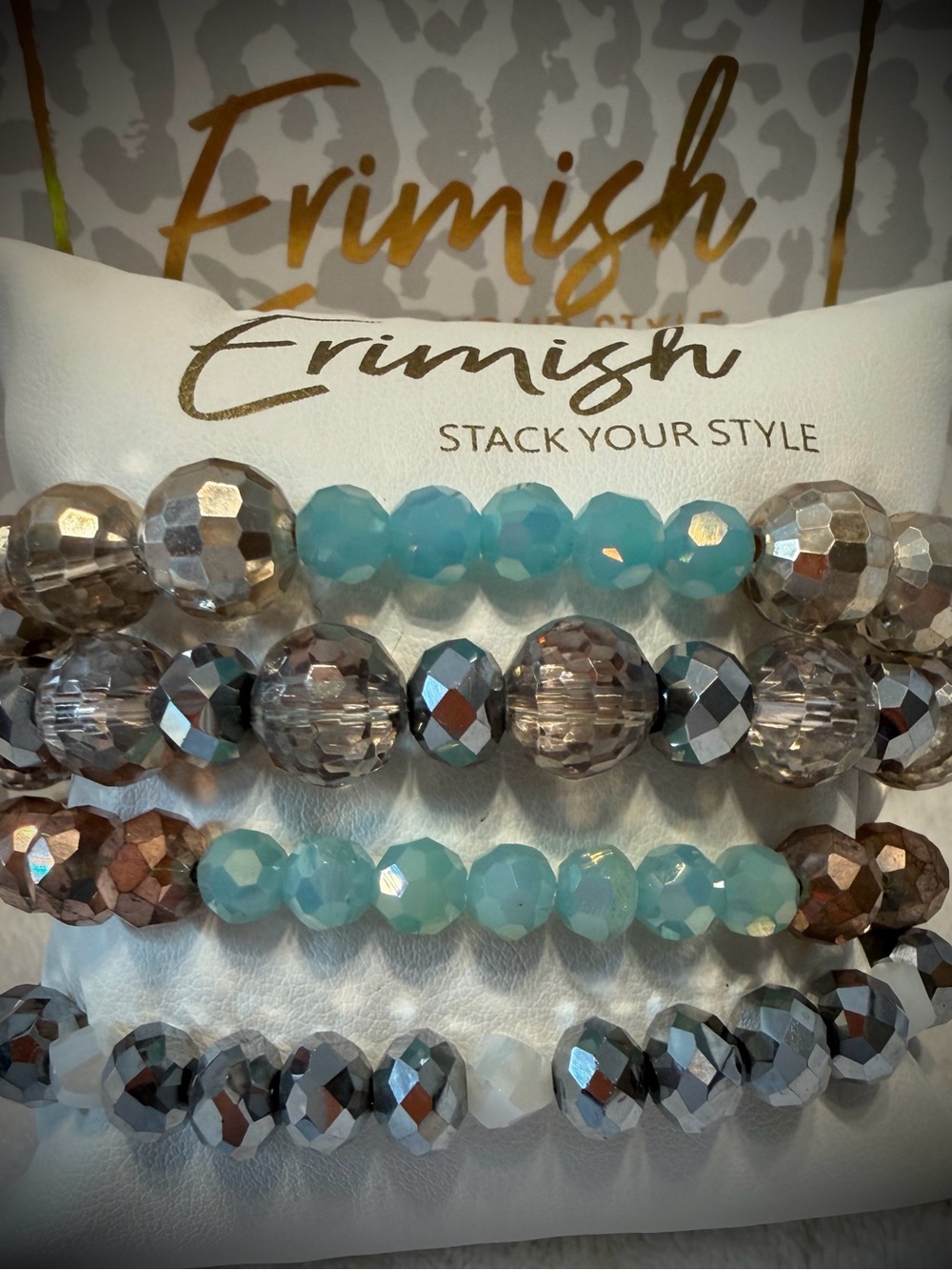 New ERIMISH Bracelets 4 Pc- Turquoise - Custom Regular, Kids or Extended Size